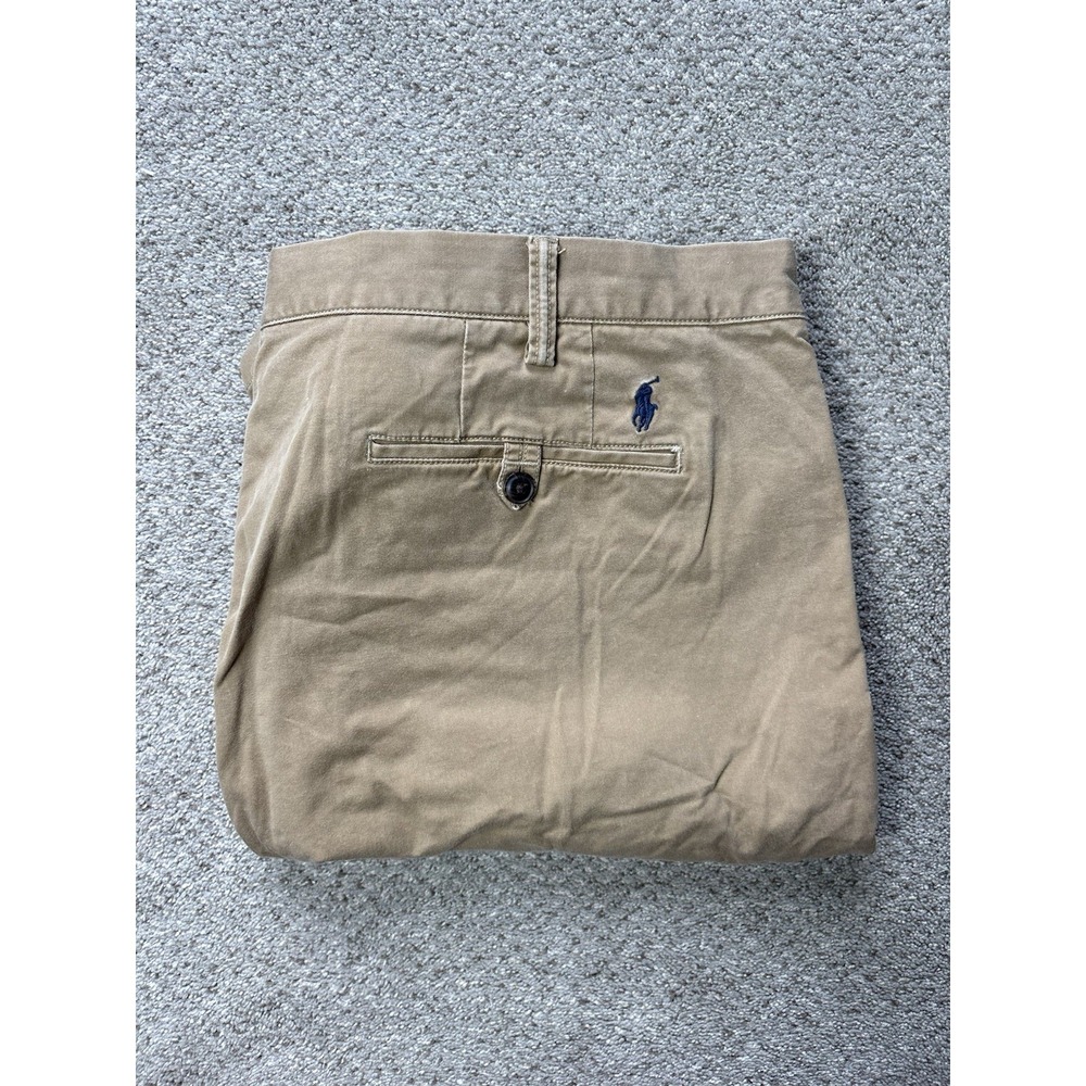 Polo Ralph Lauren Men's Size 42 Stretch Classic Fit Shorts Chino Tan Khaki Pony
